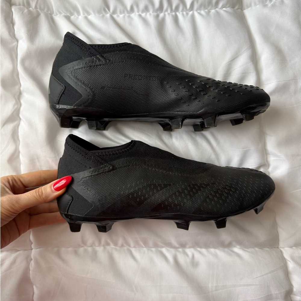 Adidas Black Laceless Athletic Cleats
